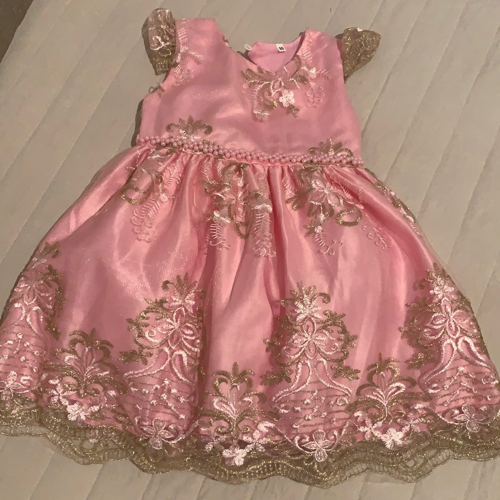 Pink and gold 12M baby dress